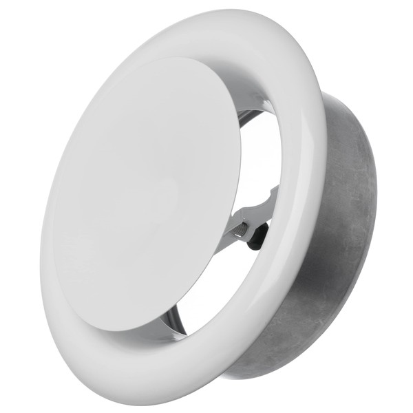 LIRAST Diameter 125 mm White Metal Anemostat - Supply Air