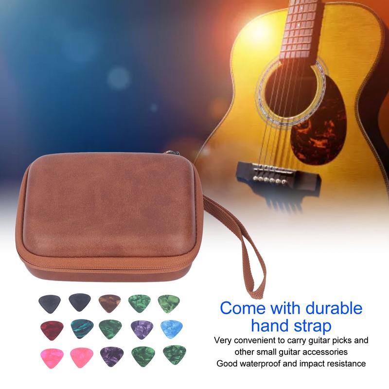 Guitar Pick Bag Set Celluloid Picks Storage Pouch Holder Case