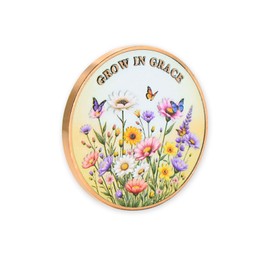 Consider How The Wildflowers Grow Luke 12:27 Religious Challenge Coin, Floral Inspirational Christian Token Faith Motivation Gift Grow in Grace (Single Coin)