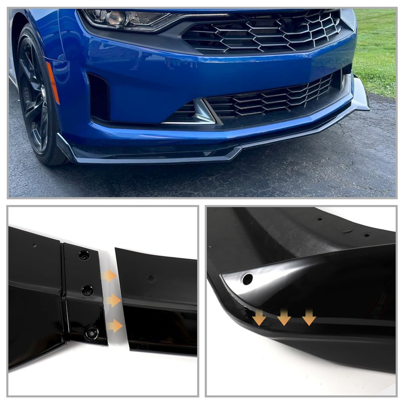 Fancemot Glossy Black Front Bumper Lip Compatible with Chevy Camaro