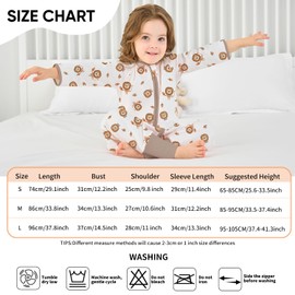 Baby Sleeping Bag with Feet, Summer Toddler Sleeping Sack with Legs Long Sleeves,Baby Wearable Blanket Sleep Sack 0.5 TOG (White Lion, 6-18 Months)