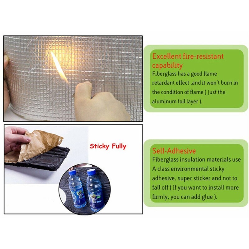 Car Insulation 3mm Self-Adhesive Fireproof Sound Deadener Heat Insulation Mat