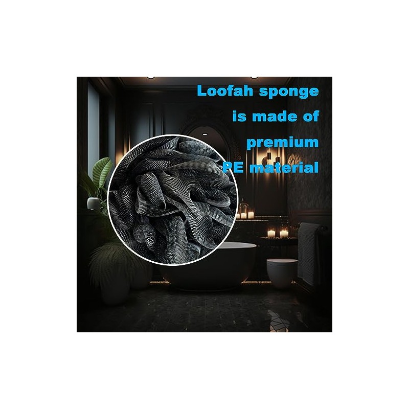 Esponja Exfoliante Corporal Ducha Baño Color Negro Mujer Hombre Paquete