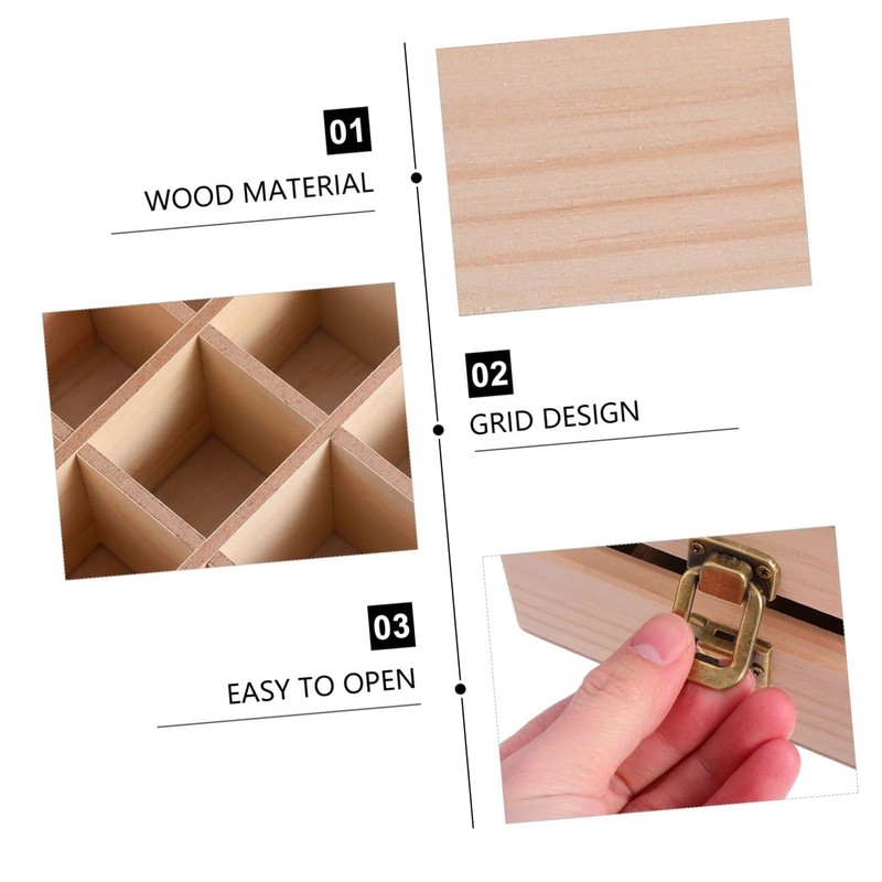 Ipetboom Essential Oil Box Wooden Essential Oil Storage Case Travel-Sized