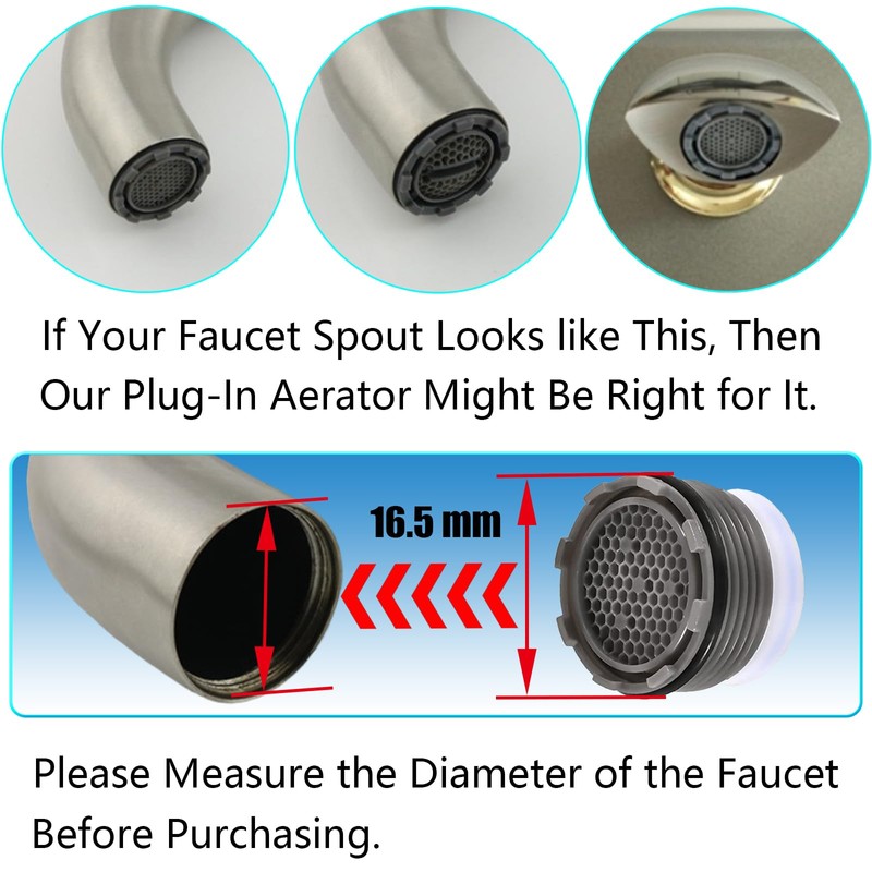 BOETOADG 4PCS Faucet Aerator M16.5, Plug-In Faucet Aerator Faucet Restrictor