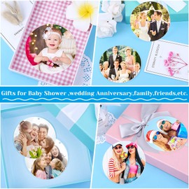 Audab Acrylic Ornament Blanks for Vinyl, Large Clear Acrylic Discs Round Acrylic Blanks Bulk with Hole for Engraving, DIY Projects, Art Crafts(4 Inch, 30 Pcs)