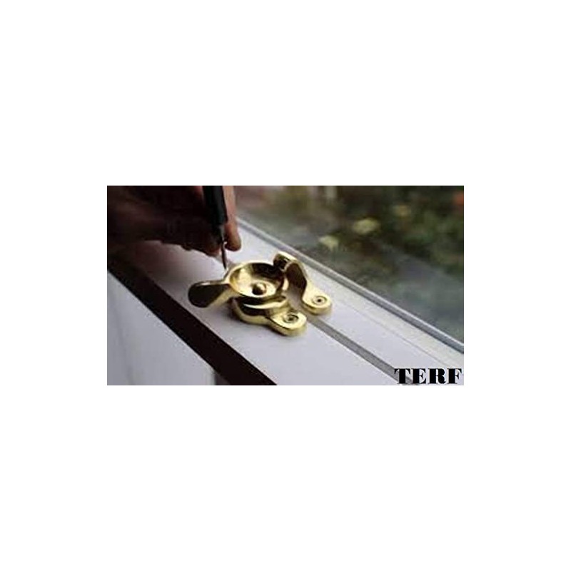 TERF® Traditional Vintage Polished Brass Sash Window Lock Catch Latch