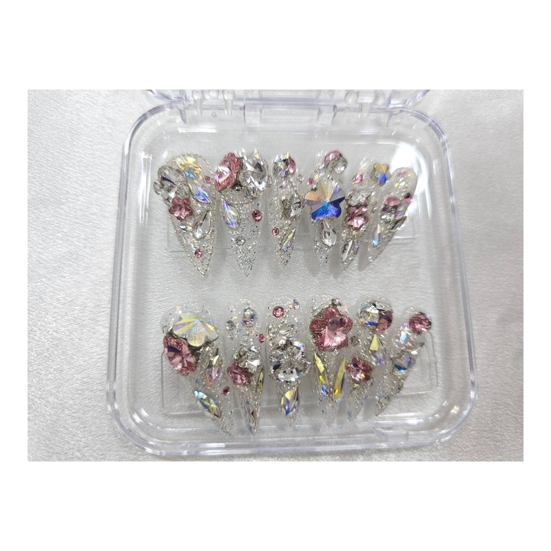  0822Cherry Blossom Swan Nail Queen Handmade Nail Tips ✨