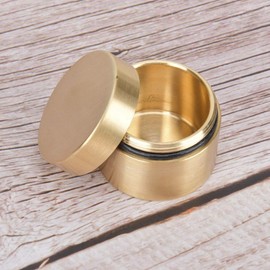 Brass Pill Case Sealed Container Box Copper Pill Pendant Holder Shape Dustproof Waterproof Moisture-Pro Waterproof Dry (S)