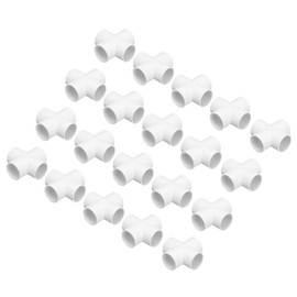 MECCANIXITY PVC Conduit Coupler Elbow Pipe Fittings 40mm 4-Way Connectors for Hose Electrical Conduit White Pack of 8