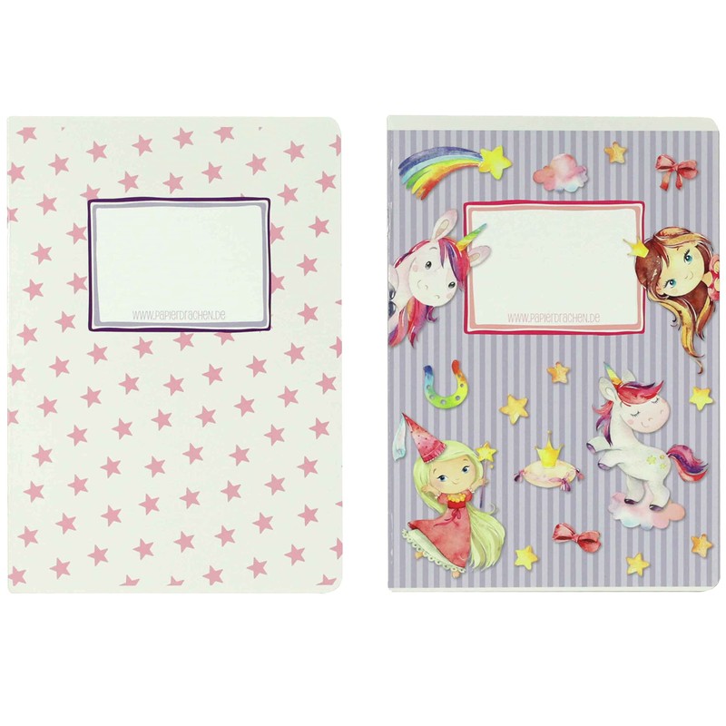 Papierdrachen 4 high-quality school notebooks for children, DIN A5, lined