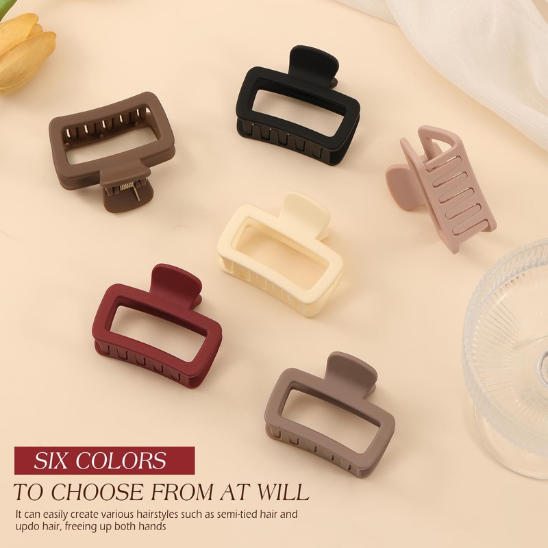6PCS Small Soft Hair Clips for Women, 2.36 Inch Non-slip