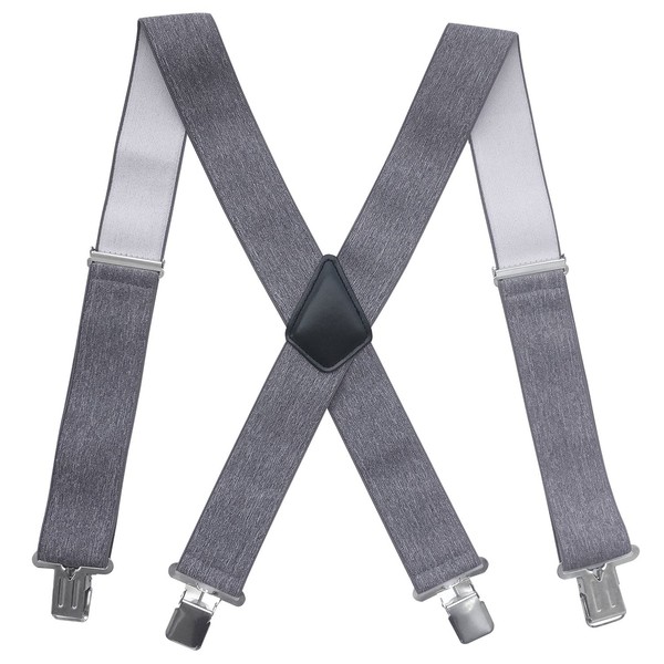 Chalier 50mm Mens Black X Back Elastic Adjustable Braces with