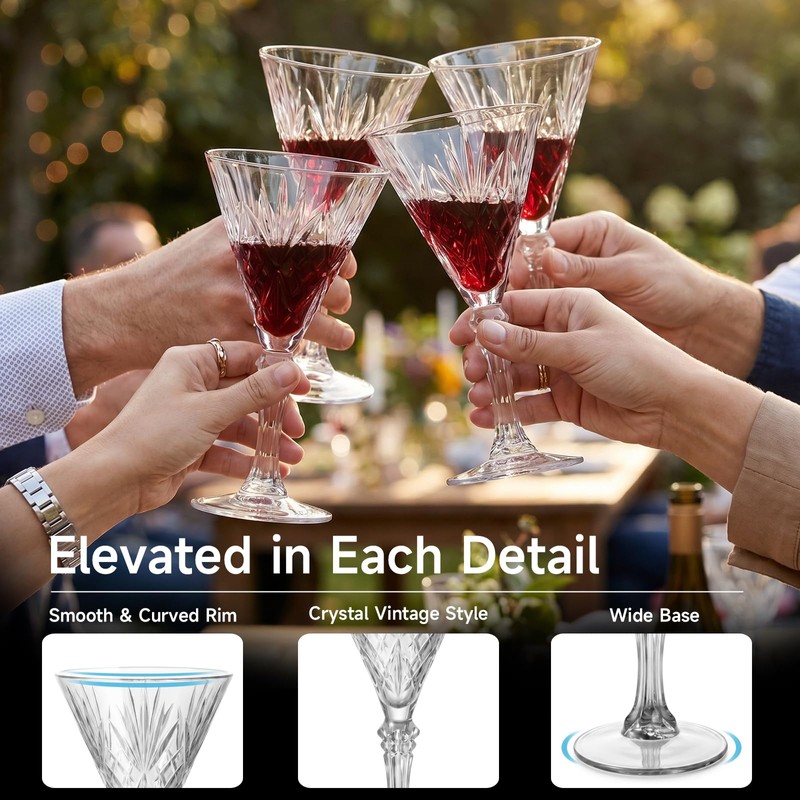 Plastic Martini Glasses 4.7oz, Mini Martini Glasses Disposable for Wedding