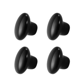 JUSTMAE 4 PCS Cabinet Knobs, Ceramic Round Mushroom Drawer Knobs Single Hole Cupboard Small Sliding Door Drawer Handles with Screws for Kitchen Wardrobes Bathroom Home Decorating - 38mm (Black)