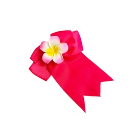 Plumeria Flowers Hair Bow Clips Frangipani Flowers Bowknot Plumeria Hair Clips Frangipani Bow Pin BWF02 (A3-Rose Red)