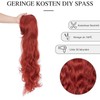 PARXITN Hair Wigs for Women 100 cm Long Curly Red