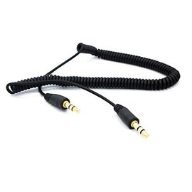 Compatible with Moto G6 - Black Coiled Aux Cable Car Stereo Wire Audio Speaker Cord 3.5mm Jack Adapter Auxiliary for Motorola Moto G6