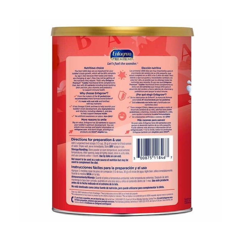 Enfagrow Premium Non-GMO Toddler Next Step Formula Stage 3, 36.6