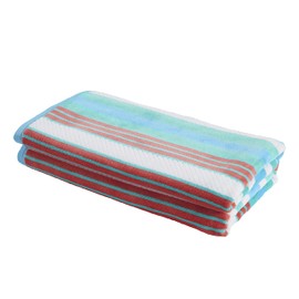 Superior 100% Cotton 550 GSM, Soft, Plush and Highly Absorbent Rope Stripe Textured Oversized Beach Towel (Set of 2)