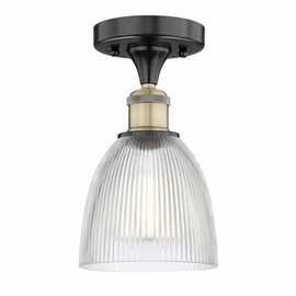 Innovations Lighting Castile - 1 Light Semi-Flush Mount in Industrial Style-9.75 Inches Tall and 6 Inches Wide-Black Antique Brass Finish-Cle