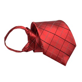 BESMODZ Classy Men's Pack of 5 Pre-tied Zipper Tie Silk Woven Necktie 19" Length