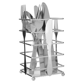 Premier Housewares Cutlery Design Cutlery Caddy - Chrome