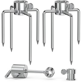 onlyfire 6006 Grill Replacement Rotisserie Meat Forks(1-Pair) Kit with Spit Counter Balance and Bushing - Fits 1/2" Hexagon & 3/8" and 5/16" Square Spit Rods