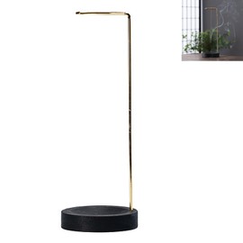 Biglumin Incense Holder - Inverted Incense Burner with Removable Wooden Base, Incense Holder Incense Holder, Suitable for Home, Office, Yoga, Meditation Decoration. (Black Gold)