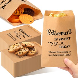 Gilprop 100 Pcs Happy Retirement Treat Bags Retirement Party Favors for Guests Thank You Gift Bags for Cookie Popcorn Candy Retirees Party Souvenirs