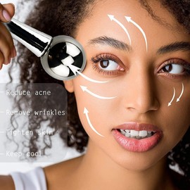 Stainless Steel Ice Ball, Reduces Swelling Wrinkles, Portable Eye Roller, Ice Balls Cold Roller for Facial Treatments, Skin Care Products with Massage Against Swollen