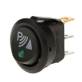 Dolphin Automotive Illuminated LED Round 3 Pin P Rocker ON/OFF 12v DC Dashboard Switch Parking Reverse Sensor Front Rear Reversing Sensors UK
