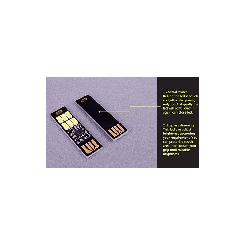 5pcs Ultra-thin 6LED USB Night Light Pocket Lamp Keychain Touch