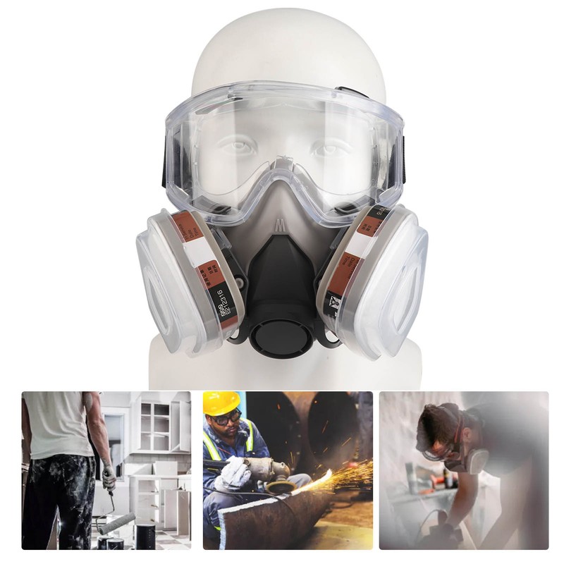 Reusable Half Face Cover Half Facepieces Cover with Safety Glasses
