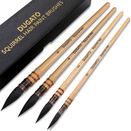 Pinceles profesionales de acuarela, juego de pinceles redondos para pintura artística, gouache, detalles finos, acrílico, gouache, aceite (4 cepillos)