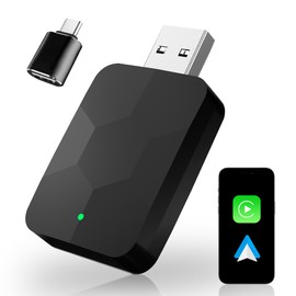 PJIBO Wireless Carplay Adapter, 2 in 1 Wireless Car Play and Android Auto Adapter, Plug & Play Low Latency Mini Carplay Stable Fast Connection, for Cars from 2016 and iOS 12+/Android 11+ 2024 Upgraded