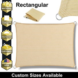 5' x 13' Beige Straight Edge Sun Shade Sail, Rectangle Awning Outdoor Shade Cloth Pergola Cover UV Block Fabric- Customized