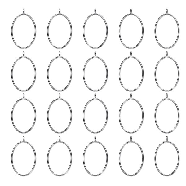 uxcell 60Pcs Alloy Open Bezel Pendants, Ellipse Hollow Frame Pendant