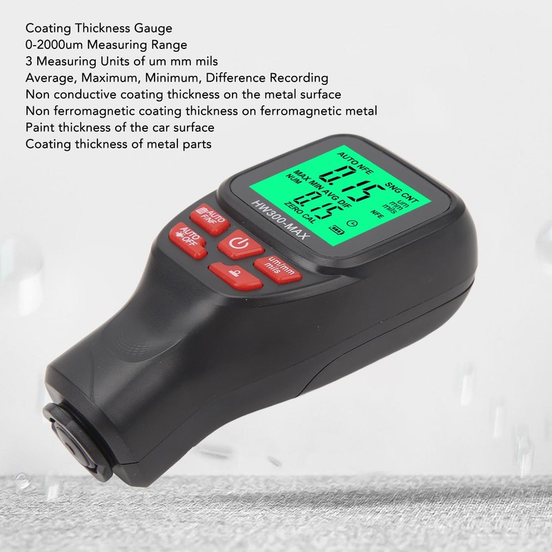 Coating Thickness Gauge High Accuracy Digital Thickness Measuring Tool for