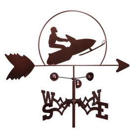 SWEN Products Snowmobile SLED Weathervane (Garden Stake Included)