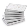 Oirlv Premium White Leather Stackable Jewelry Tray 12 Grid Jewelry