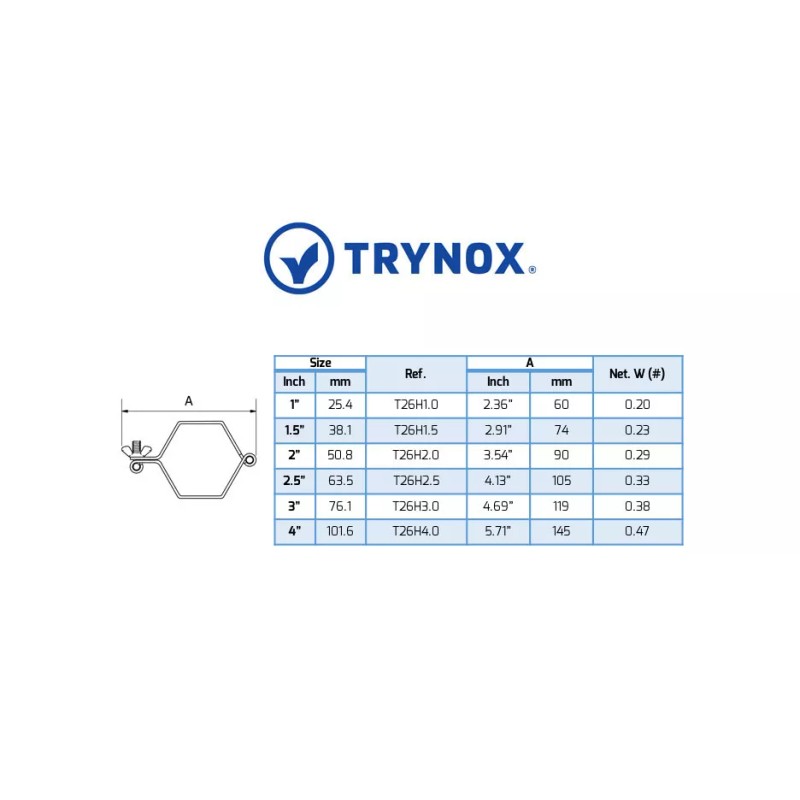 Trynox SMS 1'' Sanitary Hinged Tube Hanger 304 Stainless Steel