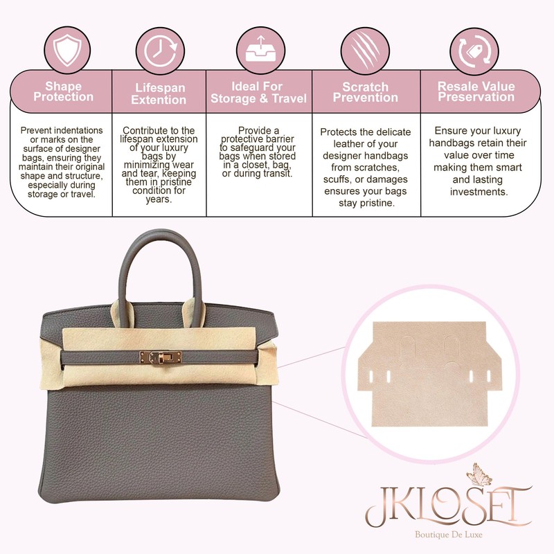 Premium Felt Protectors for Designer Bags - Soft, Light Weight,