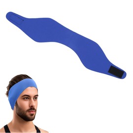 Swimming Headband for Kids Adults Adjustable Doctor Recommended Waterproof Swim Ear Band Protection to Keep Water Out and Hold Ear Plugs in-Water for Surfing,Diving,Pool,Showering,and Beach(Blue)
