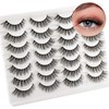 Newcally Lashes False Eyelashes Wispy Natural Volume Faux Mink Fake