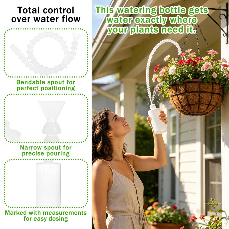 2 Pack Squeeze Bottle for Hanging Plants with Adjustable Angle,