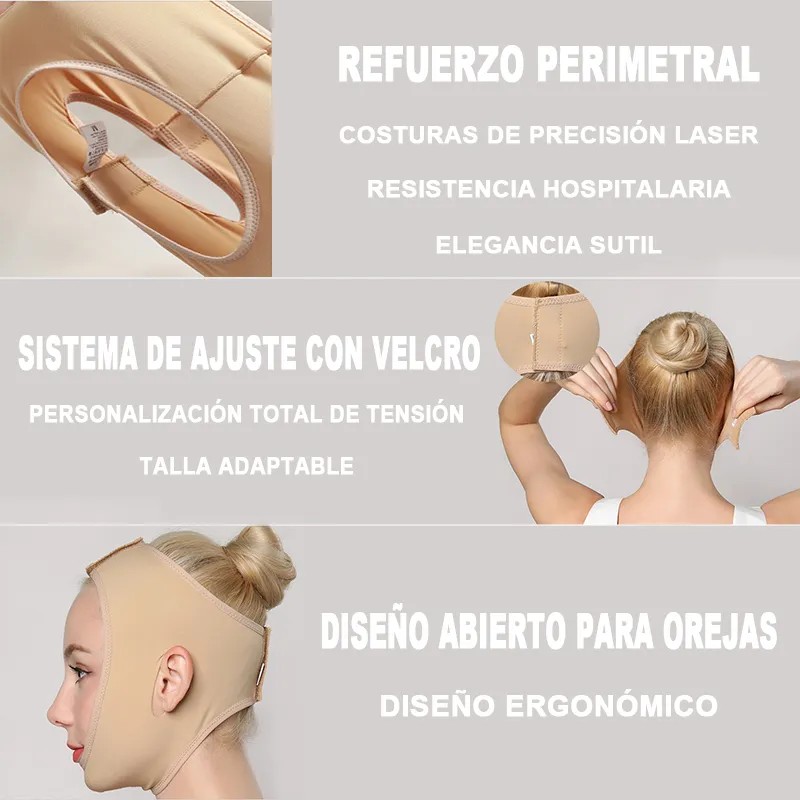 2pz Faja Mentonera Reduce Arruga Papada Y Adelgazante Facial
