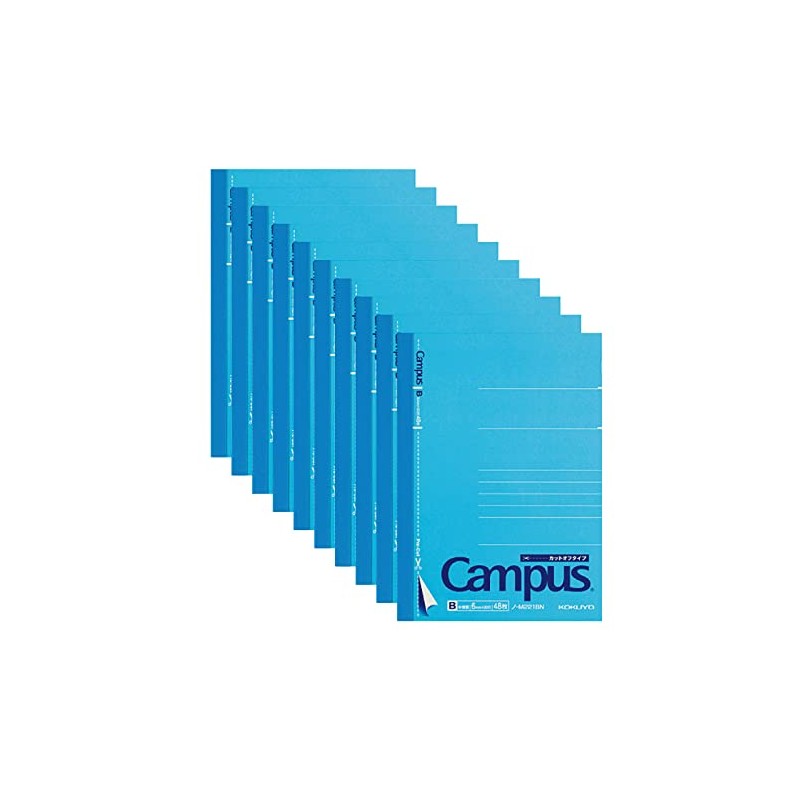 Kokuyo Note-M221BNX10 Notebook, Campus Notebook, Cut-Off Type, A6, B Ruled,