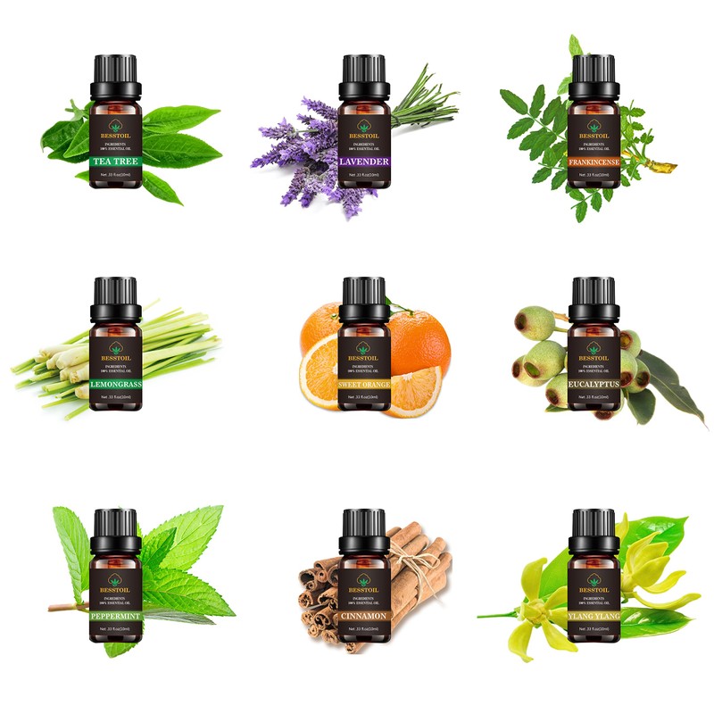 Ätherische Öle Set von TOP9, aromatisches Aromatherapie Duftöl Geschenkset mit