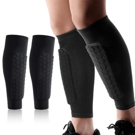 Tomedeks 1 pair Football Shin Pads,Shin Guards,shin defender,sock shin pads,Honeycomb Guards Football Shin Guards,Football Shin Guards for Kids and Aldult(Black, L)